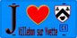 Plaque métal décorative  J' ❤️Villebon-sur-Yvette, Essonne (91) fond bleu