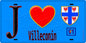 Plaque métal décorative  J' ❤️Villeconin, Essonne (91) fond bleu