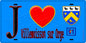 Plaque métal décorative  J' ❤️Villemoisson-sur-Orge, Essonne (91) fond bleu
