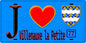 Plaque métal décorative  J' ❤️Villenauxe-la-Petite, Seine et Marne (77) fond bleu