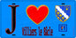 Plaque métal décorative  J' ❤️Villiers-le-Bâcle, Essonne (91) fond bleu