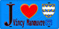 Plaque métal décorative  J' ❤️Vincy-Manœuvre, Seine et Marne (77) fond bleu