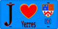 Plaque métal décorative  J' ❤️Yerres, Essonne (91)