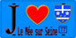 Plaque métal décorative  J' ❤️Le Mée-sur-Seine, Seine et Marne (77) fond bleu