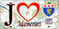 Plaque métal décorative, J'❤️ Adaincourt, Moselle (57) fond carte