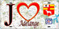 Plaque métal décorative, J'❤️ Adelange, Moselle (57) fond carte