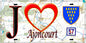Plaque métal décorative   J'❤️ Ajoncourt, fond carte