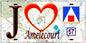 Plaque métal décorative  J' ❤️ Amelécourt, Moselle 57 fond carte