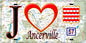 Plaque métal décorative, J'❤️ Ancerville, Moselle (57) fond carte