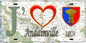 Plaque métal décorative 15X30 J' ❤️ Andainville, Somme (80) géo