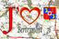Plaque métal décorative 20 cm x 30 cm J' ❤️ Bertrimont, Seine Maritime (76)