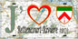 Plaque métal décorative 15X30 J' ❤️ Bettencourt-Rivière, Somme (80) geo