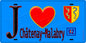 Plaque métal décorative  J' ❤️ Châtenay-Malabry, Hauts de Seine (92) fond bleu
