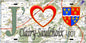Plaque métal décorative 15X30 J' ❤️ Clairy-Saulchoix, Somme (80) geo
