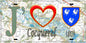 Plaque métal décorative 15X30 J' ❤️ il love Cocquerel, Somme (80)