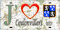Plaque métal décorative 15X30 J' ❤️ il love Coulonvillers, Somme (80) géo
