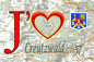 Plaque métal décorative, 20 x 30 cm J'❤️ Creutzwald, Moselle (57)