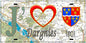 Plaque métal décorative 15X30 J' ❤️ Dargnies, Somme (80) geo