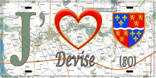 Plaque métal décorative 15X30 J' ❤️Devise, Somme (80)