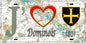 Plaque métal décorative 15X30 J' ❤️ il love Dominois, Somme (80) géo
