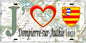 Plaque métal décorative 15X30 J' ❤️ il love Dompierre-sur-Authie, Somme (80) géo
