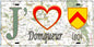 Plaque métal décorative 15X30 J' ❤️ il love Domqueur, Somme (80) géo