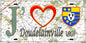 Plaque métal décorative 15X30 J' ❤️ Doudelainville, Somme (80) geo