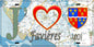 Plaque métal décorative 15X30 J' ❤️ il love Favières, Somme (80) 