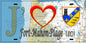 Plaque métal décorative 15X30 J' ❤️ il love Fort-Mahon-Plage, Somme (80) géo