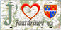 Plaque métal décorative 15X30 J' ❤️ Fourdrinoy, Somme (80) geo