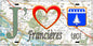 Plaque métal décorative 15X30 J' ❤️ il love Francières, Somme (80)