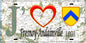 Plaque métal décorative 15X30 J' ❤️ Fresnoy-Andainville, Somme (80) geo