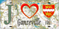 Plaque métal décorative 15X30 J' ❤️ Ganzeville, Seine Maritime (76) géo