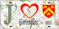 Plaque métal décorative 15X30 J' ❤️ il love Gorenflos, Somme (80) 