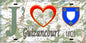 Plaque métal décorative 15X30 J' ❤️ Guizancourt, Somme (80) geo