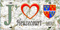 Plaque métal décorative 15X30 J' ❤️ Heuzecourt, Somme (80)