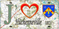 Plaque métal décorative 15X30 J' ❤️Huchenneville, Somme (80) géo