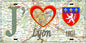 Plaque métal décorative, J' ❤️Lyon, Rhône (69)