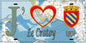 Plaque métal décorative 15X30 J' ❤️ il love Le Crotoy, Somme (80) 