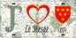 Plaque métal décorative 15X30 J' ❤️ Le Mesge, Somme (80) geo
