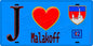 Plaque métal décorative  J' ❤️ Malakoff, Hauts de Seine (92) fond bleu