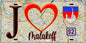 Plaque métal décorative  J' ❤️ Malakoff, Hauts de Seine (92) fond carte