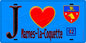 Plaque métal décorative  J' ❤️ Marnes-la-Coquette, Hauts de Seine (92) fond bleu