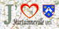 Plaque métal décorative 15X30 J' ❤️ Martainneville, Somme (80) geo
