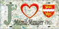 Plaque métal décorative 15X30 J' ❤️ Mesnil-Mauger, Seine Maritime (76) géo