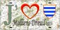 Plaque métal décorative 15X30 J' ❤️ Molliens-Dreuil, Somme (80) geo