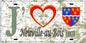 Plaque métal décorative 15X30 J' ❤️ Neuville-au-Bois, Somme (80) géo