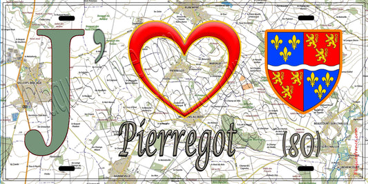 Plaque métal décorative 15X30 J' ❤️Pierregot, Somme (80)