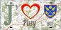 Plaque métal décorative 15X30 J' ❤️ Pissy, Somme (80) géo