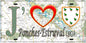 Plaque métal décorative 15X30 J' ❤️ il love Ponches-Estruval, Somme (80)